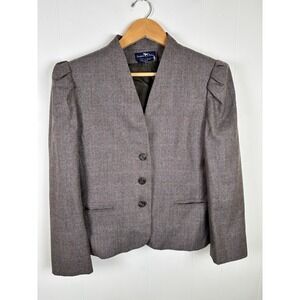 VTG‎ Hunters Run Brown 100% Wool Equestrian Jacket Sz 12 (runs Small) Balmoral